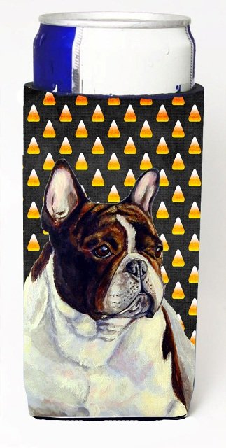 LH9078MUK French Bulldog Candy Corn Halloween Portrait Michelob Ultra bottle sleeves For Slim Cans - 12 oz.