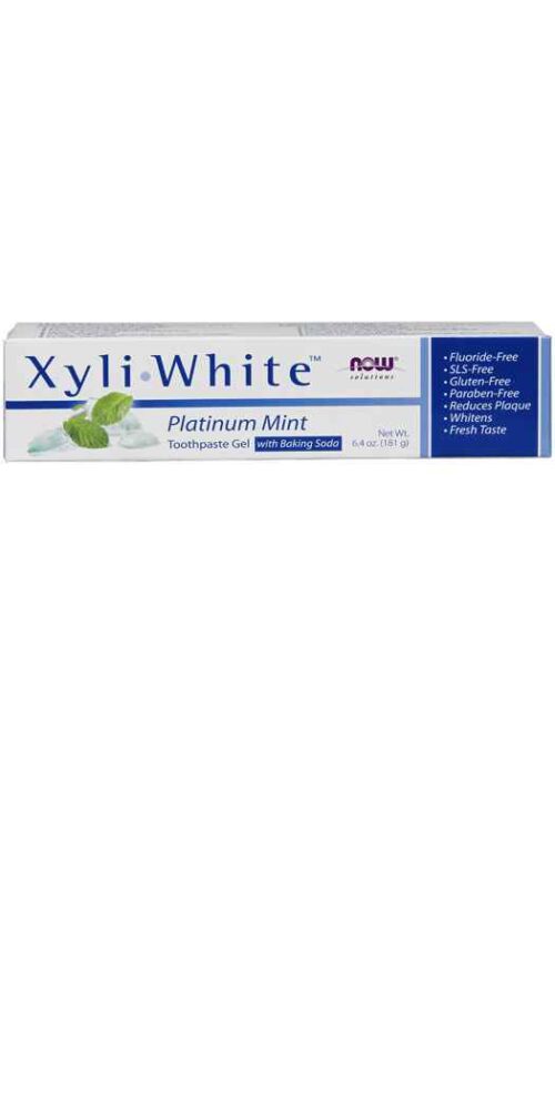 NOW Foods XyliWhite™ Platinum Mint Toothpaste Gel with Baking Soda - 6.4 Oz