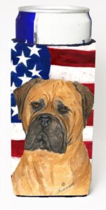 SS4001MUK Usa American Flag With Bullmastiff Michelob Ultra s For Slim Cans - 12 oz.