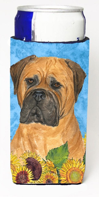 SS4150MUK Bullmastiff In Summer Flowers Michelob Ultra bottle sleeves For Slim Cans - 12 oz.