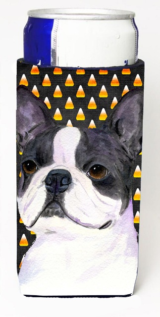 SS4309MUK Boston Terrier Candy Corn Halloween Portrait Michelob Ultra s For Slim Cans - 12 oz.