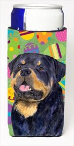 SS4869MUK Rottweiler Easter Eggtravaganza Michelob Ultra bottle sleeves For Slim Cans - 12 Oz.