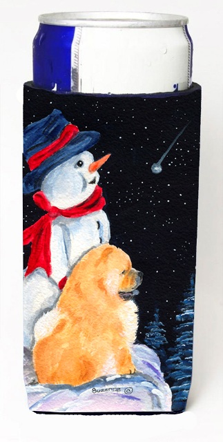 Snowman With Chow Chow Michelob Ultra bottle sleeves For Slim Cans - 12 oz.
