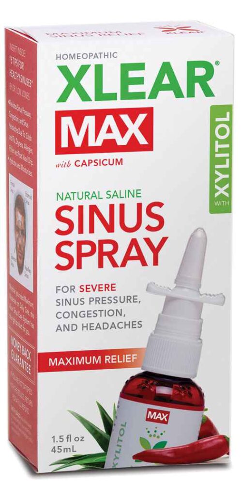 Xlear MAX Homeopathic Saline Nasal Spray with Capsicum - Fl Oz