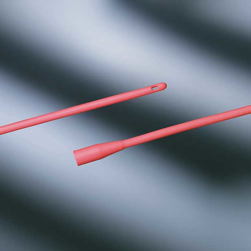 57802512 16 in. x 12 fr Rubber Urethral Catheter, Coude - Red