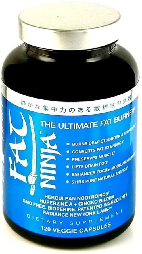 83546400437 FAT NINJA Fat Burner Thermogenic Muscle Preserving Plus Nootropics Plus Energy for Men & Women Keto Friendly 120 veggie caps