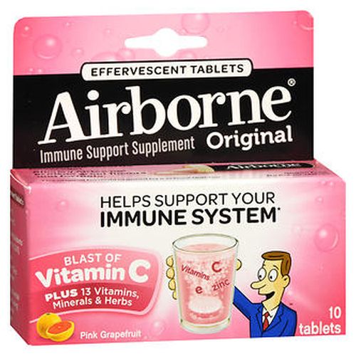 Airborne Effervescent Health Formula Pink grapefruit 10 tabs by Airborne