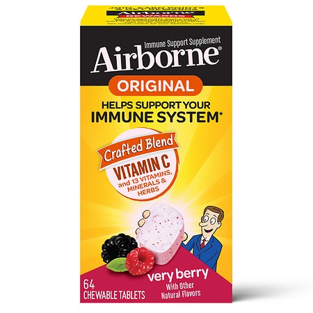 Airborne Vitamin C Immune Support Chewable Tablets 1000mg Berry - 64.0 ea