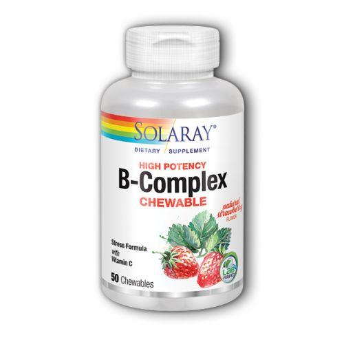 B-Complex Chewable Strawberry-Kiwi 50 Wafers by Solaray