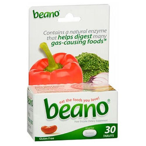 Beano Food Enzyme Dietary Supplement Tablets 30 Tabs by Beano
