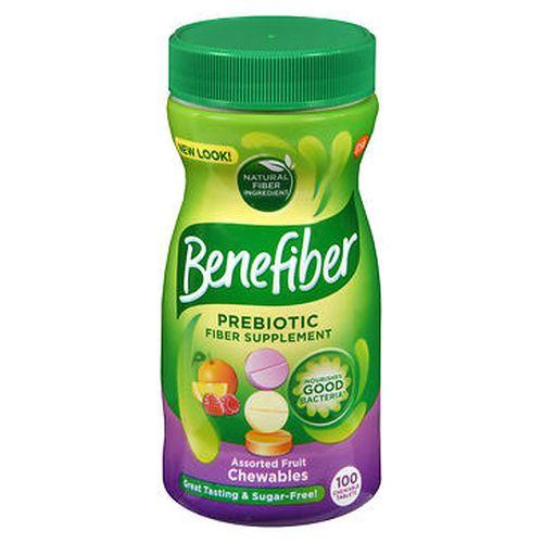 Benefiber Prebiotic Fiber Supplement Chewables Assorted Fruit Flavors 100 Count by Benefiber