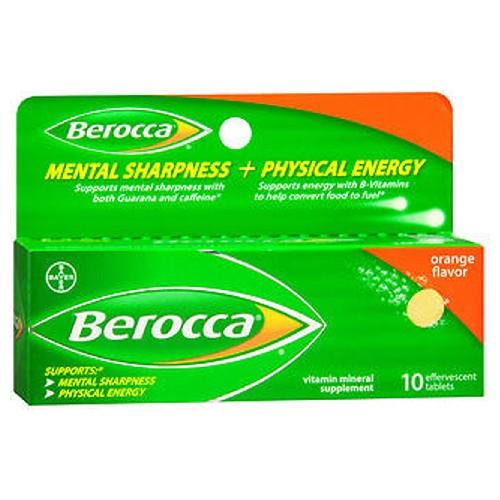 Berocca Mental Sharpness + Physical Energy Vitamin Mineral Supplement Orange Flavor 10 Tabs by Berocca
