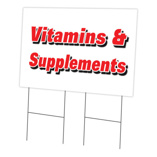 C-2436 Vitamins & Supplements 24 x 36 in. Vitamins & Supplements Yard Sign & Stake