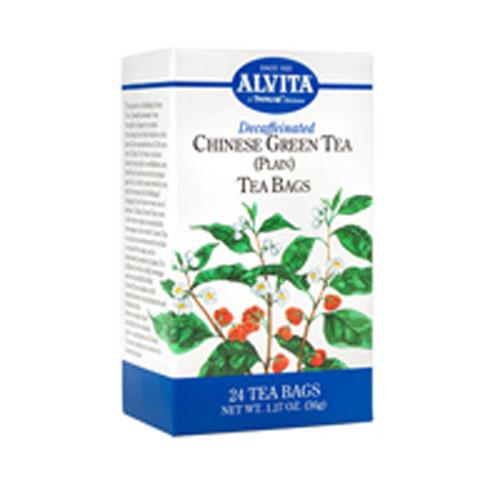 Chinese Green Tea Decaffeinated Plain Caffeine Free 24 Bags by Alvita Teas