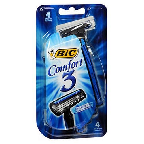 Comfort 3 Shavers For Men 4 each (Sensitive Skin) by Bic