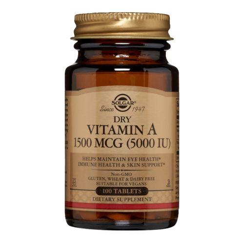 Dry Vitamin A 100 Tabs by Solgar