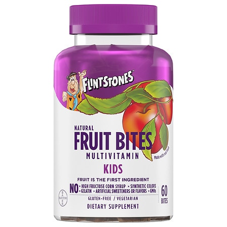 Flintstones Kids Natural Fruit Bites Multivitamin with Immune Health Support Apple - 60.0 ea