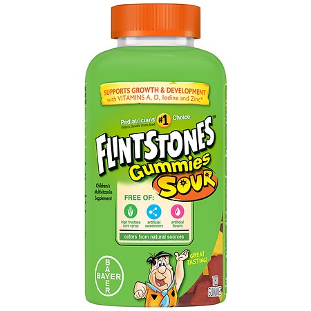 Flintstones Sour Gummy Multivitamin for Kids with Vitamins A, B6, B12, C, D & more - 180.0 ea