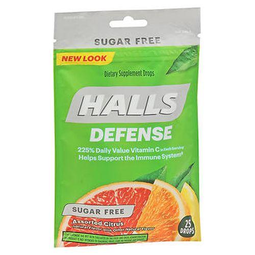 Halls Defense Vitamin C Drops Sugar Free Assorted Citrus 25 each by Halls