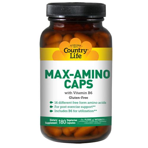 Max-Amino with B-6 (Blend Of 18 Amino Acids) 180 Caps by Country Life