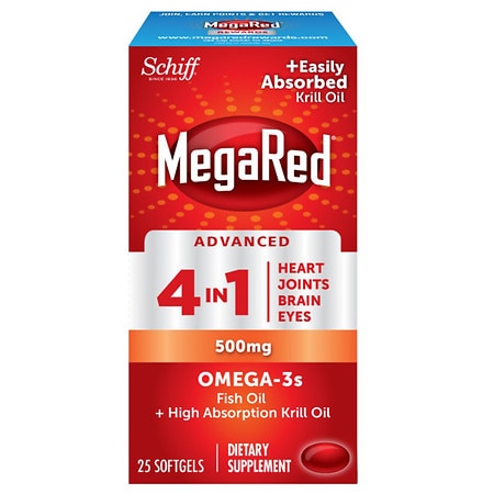 MegaRed Advanced 4 in 1 500 mg Concentrated Omega-3 Fish & Krill Oil Supplement - 25.0 ea