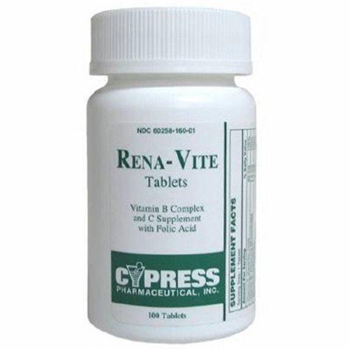 Multivitamin Supplement RenaVite Folic Acid / Vitamin B 0.8 mg Strength Tablet 100 per Bottle 100 Tabs by Cypress Pharmaceutical