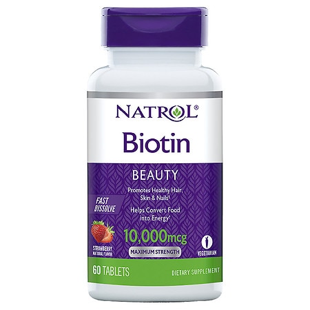 Natrol Biotin 10,000 mcg Fast Dissolve Tablets Strawberry - 60.0 ea