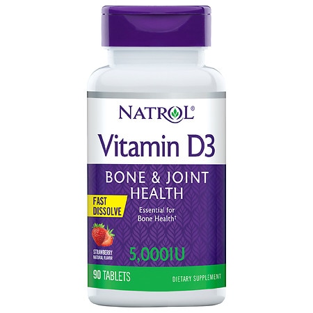 Natrol Vitamin D3 5,000 IU Fast Dissolve Strawberry - 90.0 ea
