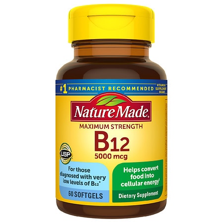 Nature Made Maximum Strength Vitamin B12 5000 mcg Softgels - 60.0 ea