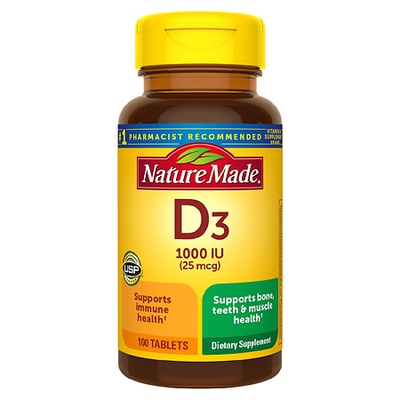 Nature Made Vitamin D3 1000 IU (25 mcg) Tablets - 100.0 ea