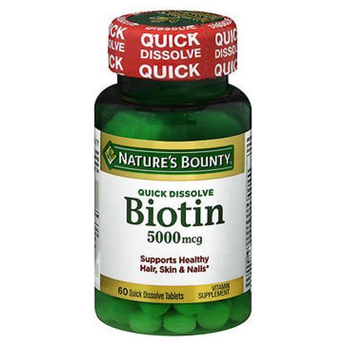 Natures Bounty Biotin 5000 mcg Quick Dissolve Tablets 60 Tablets by Natures Bounty