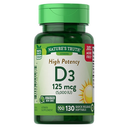 Nature's Truth High Potency Vitamin D3 125 mcg (5,000 IU) - 130.0 ea
