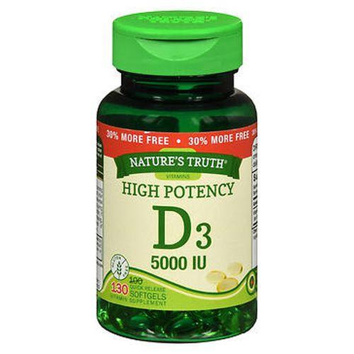 Natures Truth High Potency Vitamin D3 Quick Release Softgels 130 Caps by Natures Truth