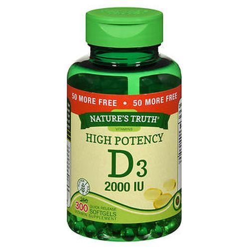 Natures Truth High Potency Vitamin D3 Quick Release Softgels 300 Caps by Natures Truth