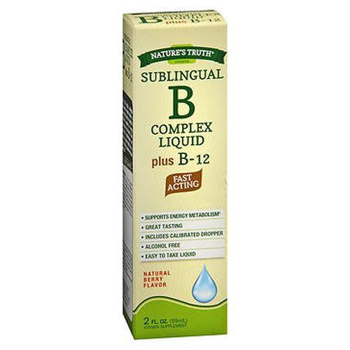 Natures Truth Sublingual B Complex Liquid Plus B12 Natural Berry Flavor Liquid 2 Oz by Natures Truth