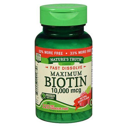 Natures Truth Ultra Biotin Fast Dissolve Tablets Natural Berry Flavor 120 Tabs by Natures Truth