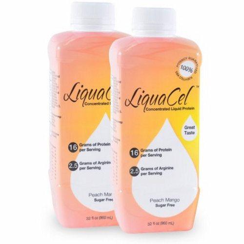 Oral Protein Supplement LiquaCel Peach Mango Flavor 32 oz. Container Bottle Ready to Use Case of 6 by Global Health Products