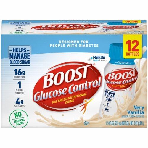 Oral Supplement Boost Glucose Control Very Vanilla Flavor 8 oz. Container Bottle Ready to Use Case of 24 by Nestle Healthcare Nutrition