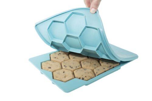 ShapeStore The Smart Cookie Innovative Cookie Cutter and Freezer Container, Baker's dozen, Blue
