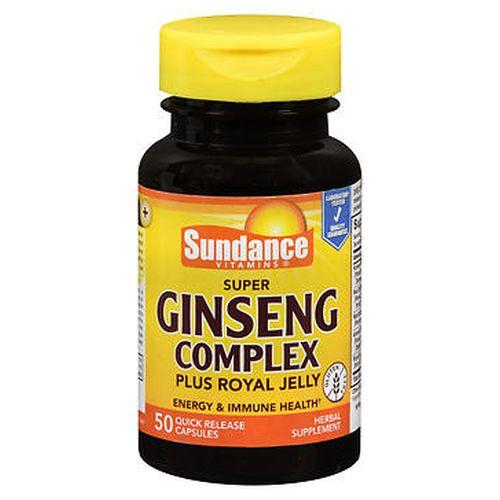 Sundance Vitamins Super Ginseng Complex Plus Royal Jelly Quick Release Capsules 50 Caps by Sundance