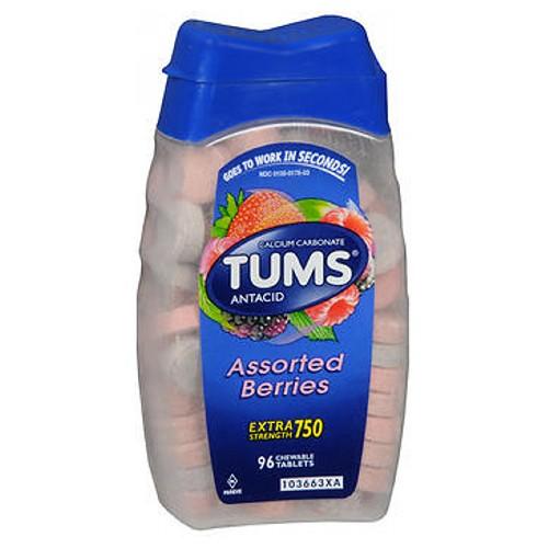 Tums Extra Strength Antacid Calcium Supplement Assorted Berries 96 tabs by The Honest Company