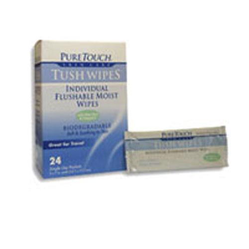 Tush Wipes Flushable Medicated (Travel Pack) 24 CT by Pure Touch Skin Care