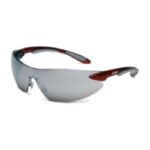 UVXS4413 Safety Glasses Ignite Metallic Red & Silver Frame, Silver Mirror Hardcoat Lens Cushioned Temple