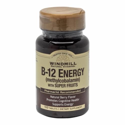 Vitamin B-12 with Super Fruits 100 Tabs by Windmill Health Products