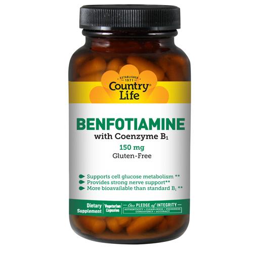 Vitamin B1 with Benfotiamine 60 Vcaps by Country Life