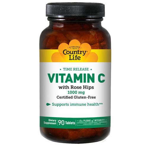 Vitamin C with RH & TR 90 Tabs by Country Life