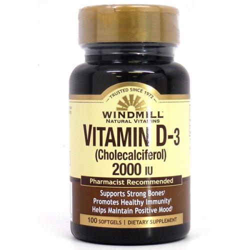 Vitamin D 2000 IU 100 Softgels by Windmill Health Products