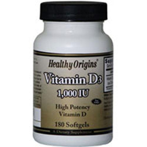 Vitamin D3 180 Soft Gels by Healthy Origins