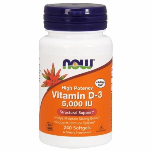 Vitamin D3 5000IU 240 softgels by Now Foods