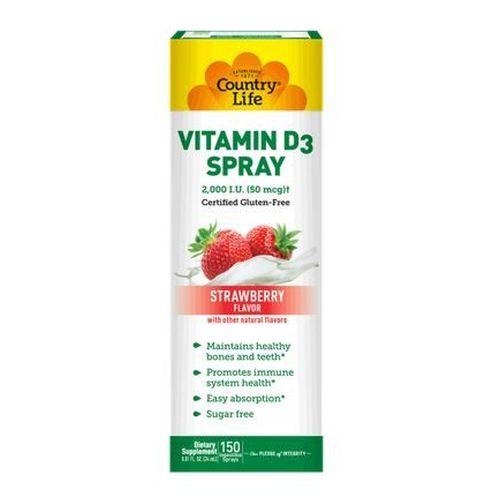 Vitamin D3 Spray Strawberry 0.97 Oz by Country Life